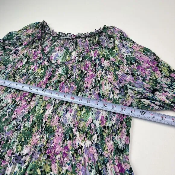 Floral & Ivy Top Size 3X Colorful Boho Peasant Cottagecore Long Sleeve Blouse - Picture 6 of 11